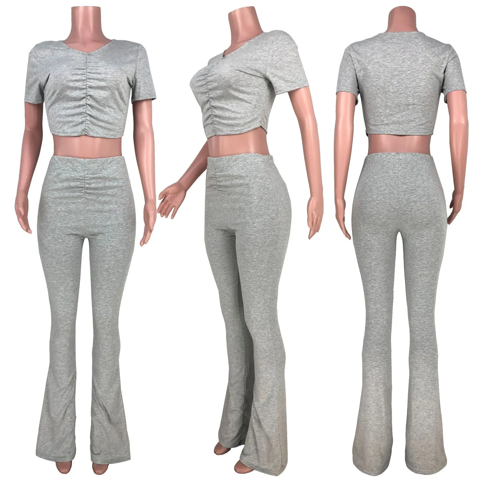 

Cotton Casual Women Stacked Pants joggers Tracksuit Two Pieces Set Shirt Jogging Sportwear Autumn Winter Clothes For Women