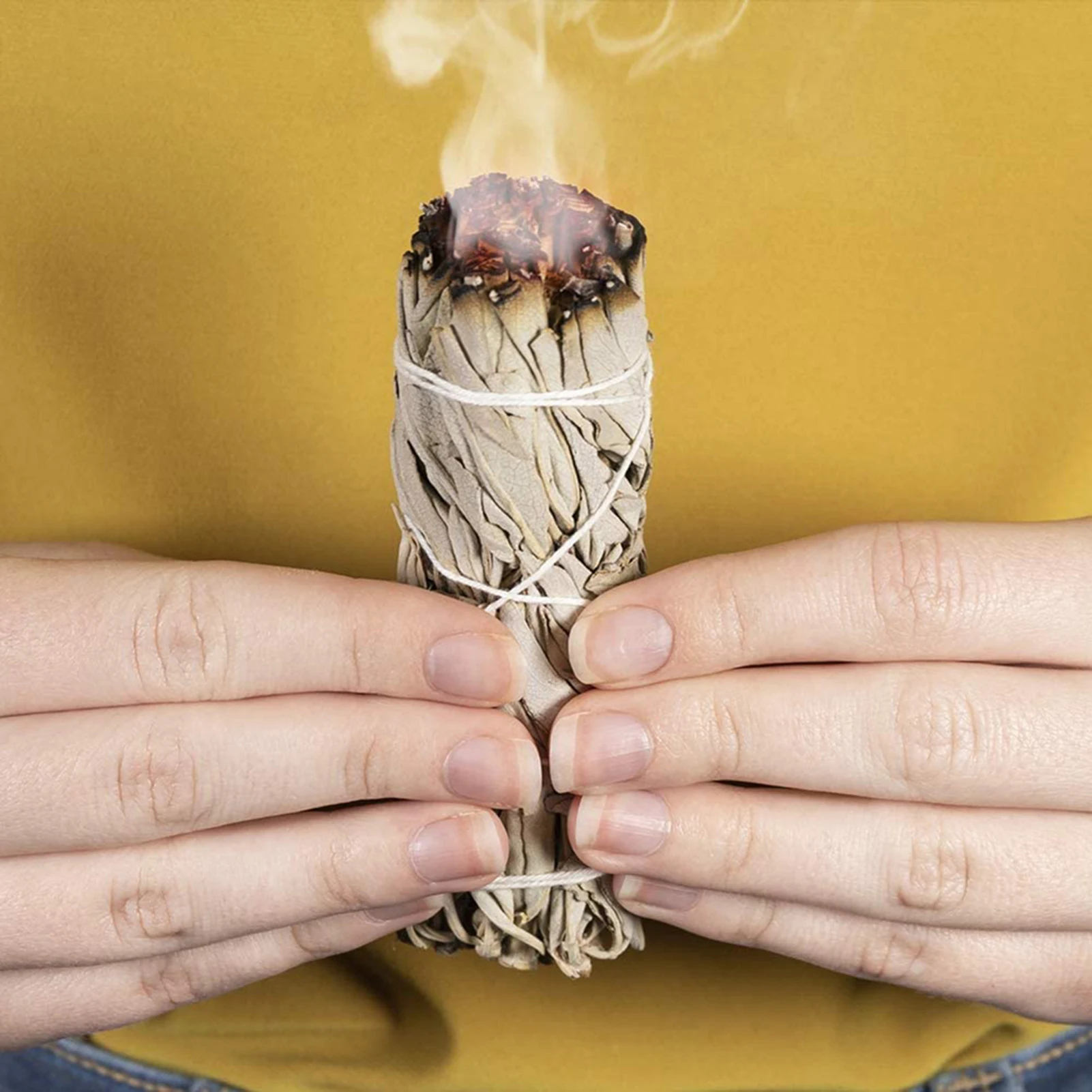 

1pcs Sage Bundle White Sage Pure Leaf Smoky Purification Smoking Fo RIndoor Purification Bundles Sage Healing Meditation