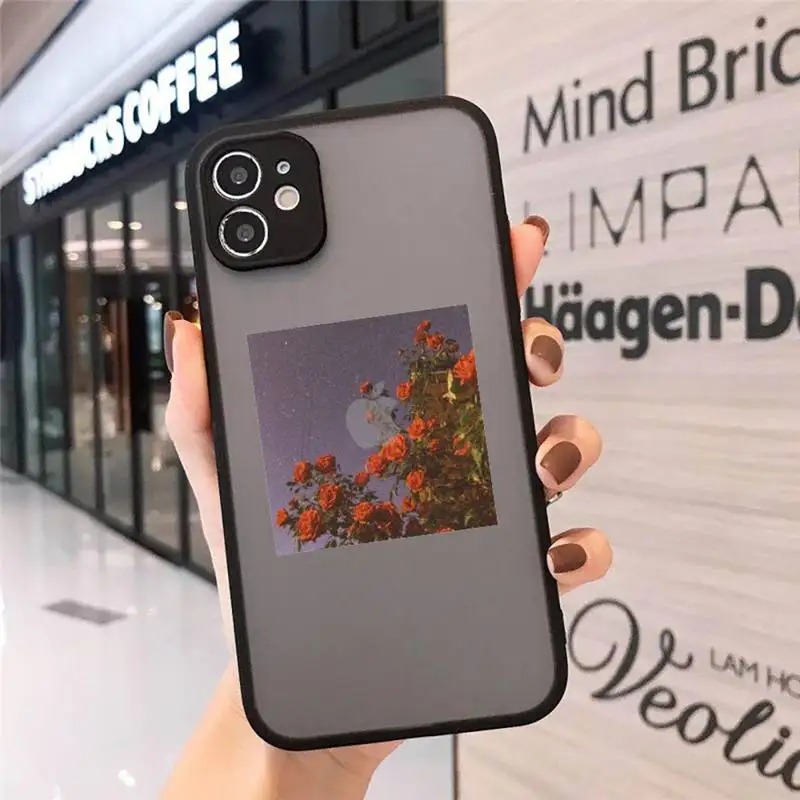 

flower Phone Case For iphone 12 11 8 7 plus mini x xs xr pro max matte transparent cover