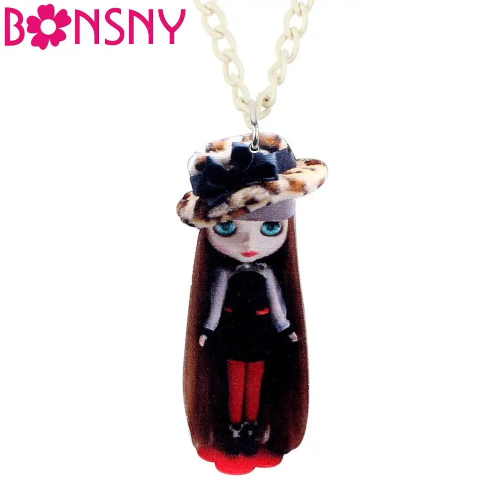 Bonsny акриловая леопардовая шляпа чокер для девочки Ожерелье Подвеска ювелирные