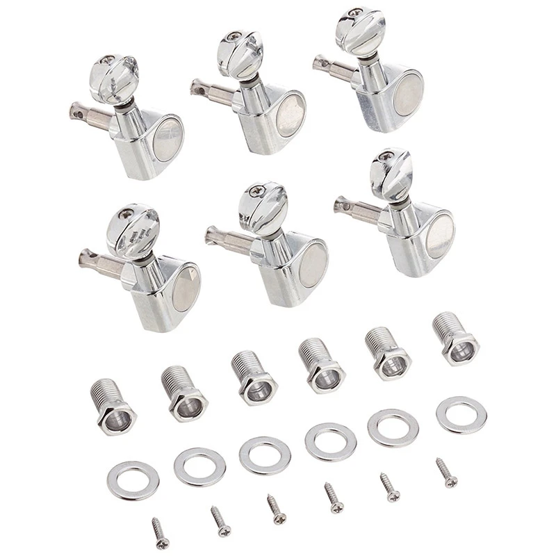 

6pcs 6R Guitar Tuning Pegs Tuners Machine Heads for Fender Replacement