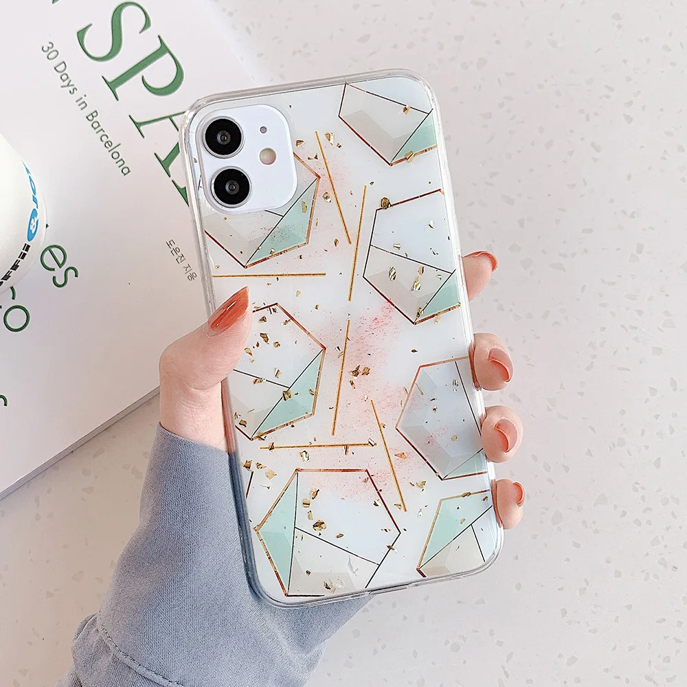 Роскошный чехол для телефона с буквами из золотой фольги iPhone SE 2020 11 Pro Max X XR XS MAX 8 7