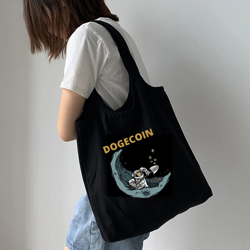 

Холщовая Сумка с изображением собаки, большая, сумки-шопперы для женщин г., винтажная белая сумка через плечо, женские сумки для покупок, эст...