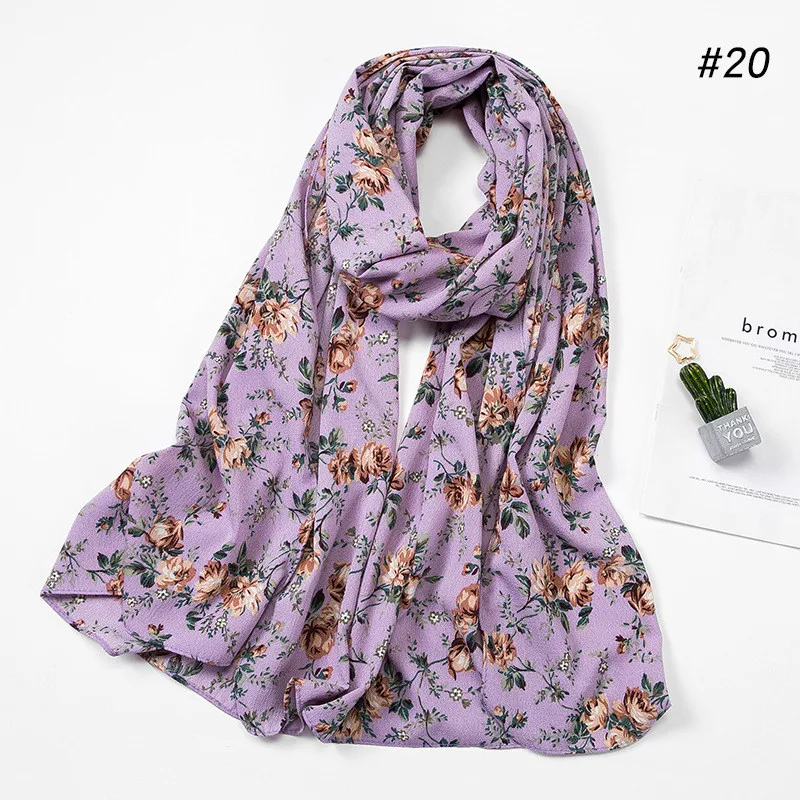 

Fashion 2020 new Style Muslim Hijabs Scarves/scarf Women Print Bubble Chiffon Scarf Hijab Wrap Shawls Headband Underscarf