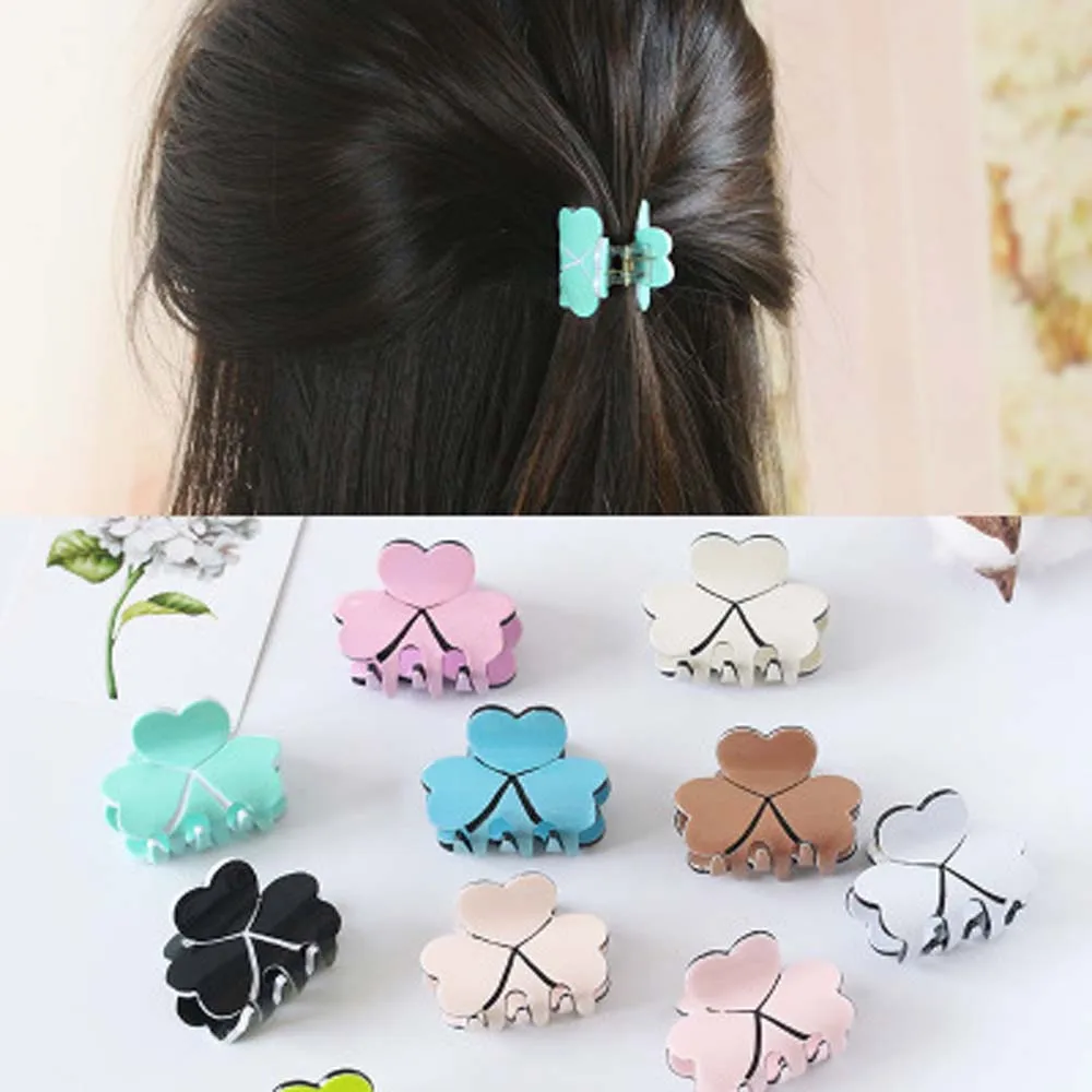 Женские мини заколки для волос Простые Красочные зажимы пряжки женщин модные