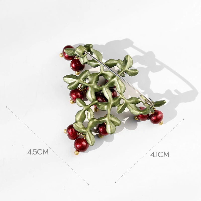Ювелирные изделия зеленая крашеная Клюква жемчужная Пряжка для шаль брошь в виде