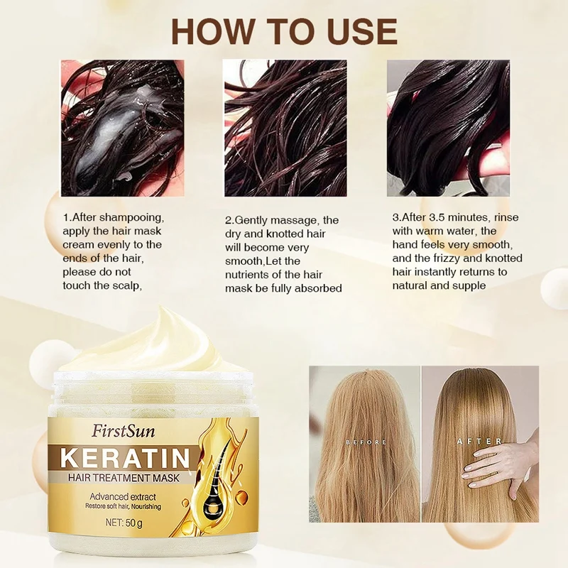 Firstsun Magical Keratin Hair Treatment Mask Effectively Repair Damaged Dry Nourish Care Restore Soft Conditioner | Красота и