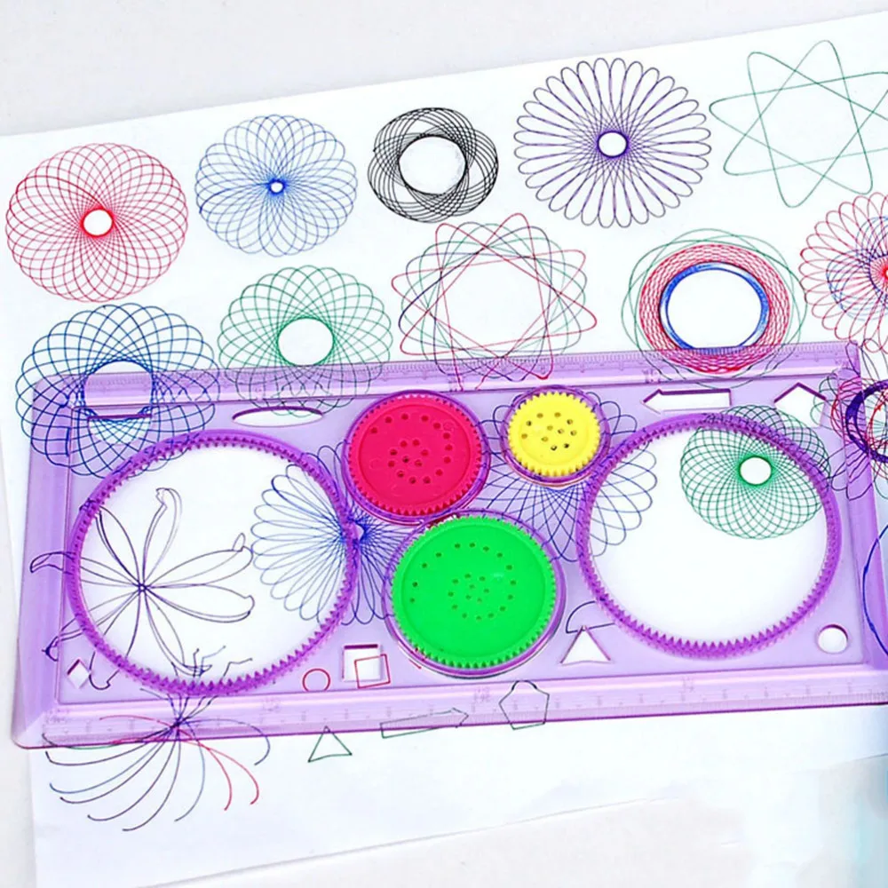 

1PC Kids Children Spirograph Geometric Ruler Learning Drawing Tool Stationery For Student Drawing Set Creative Gift 20cm*10cm