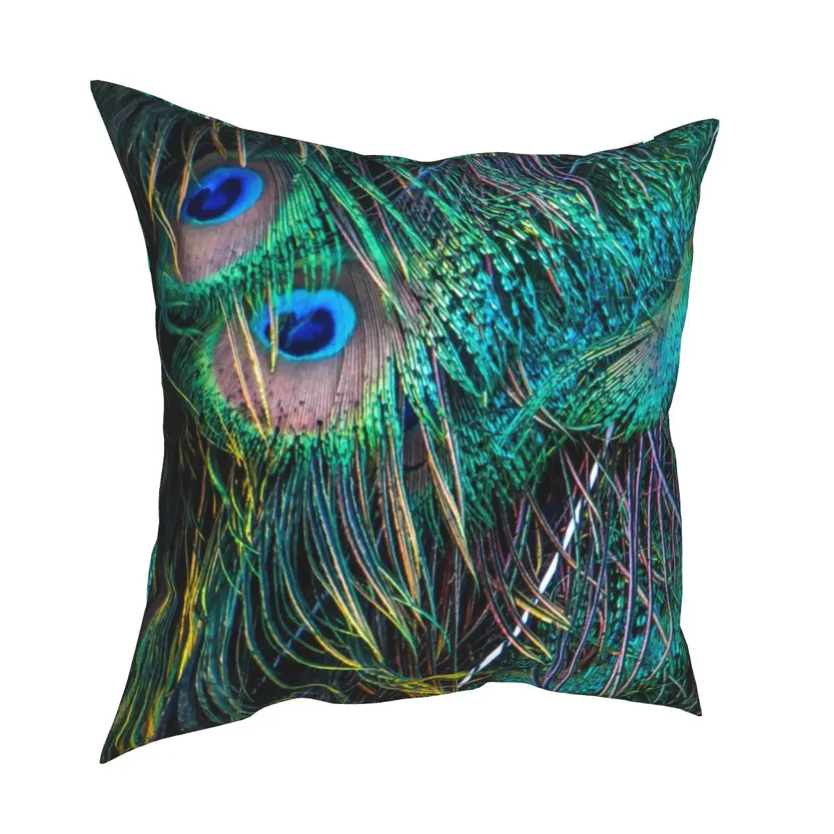 

Peacock Feather Pillowcase Printing Polyester Cushion Cover Decorations Peacock Pillow Case Cover Bed Zipper 40*40cm