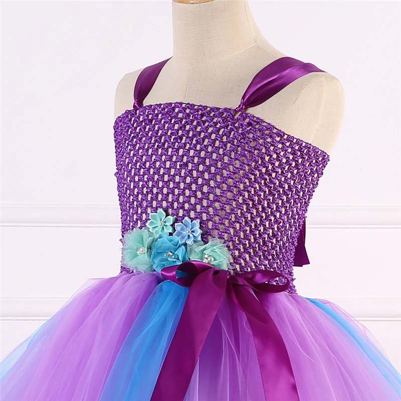 

New Mermaid Handmade Tutu Dress for Girls Halloween Costume for Kids Carnival Party Dress Up