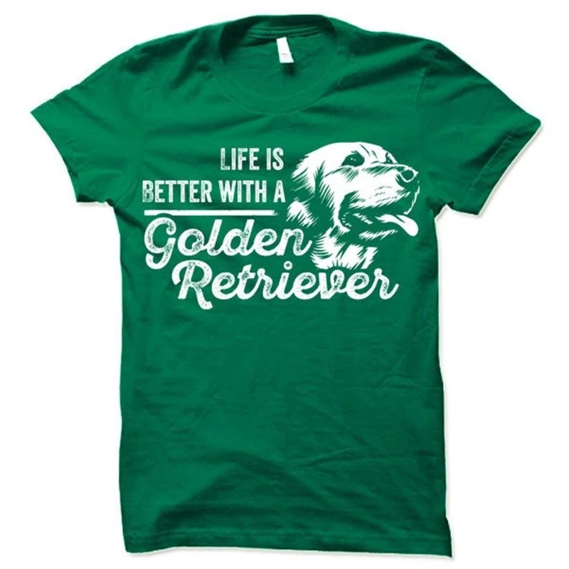 Футболка с золотым ретривером Life Is Better футболка крутая изображением собаки
