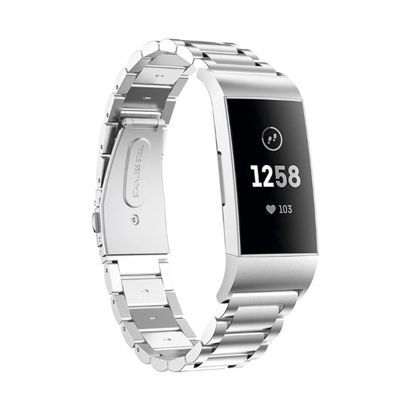 

Stainless Steel Bracelet Strap For Fitbit Charge 3 4 SE Wristband Loop Replacement Golden Fashion Solid Steel Metal Band Strap