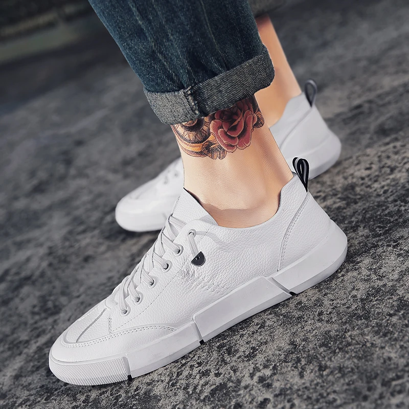 Мокасины мужские кожаные винтажные лоферы без застежки плоская подошва деловая