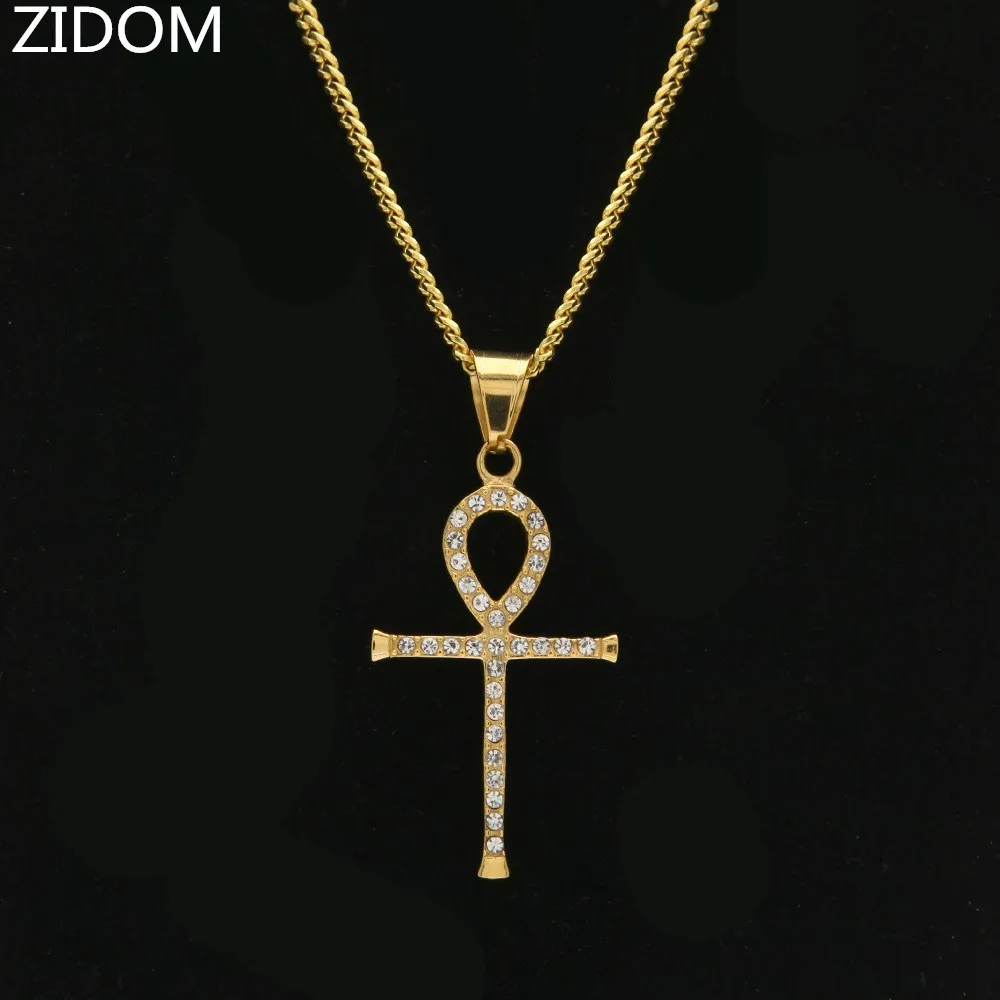 Bling мистический Египетский Анкх очаровательный крестик кулон ожерелье трендовые