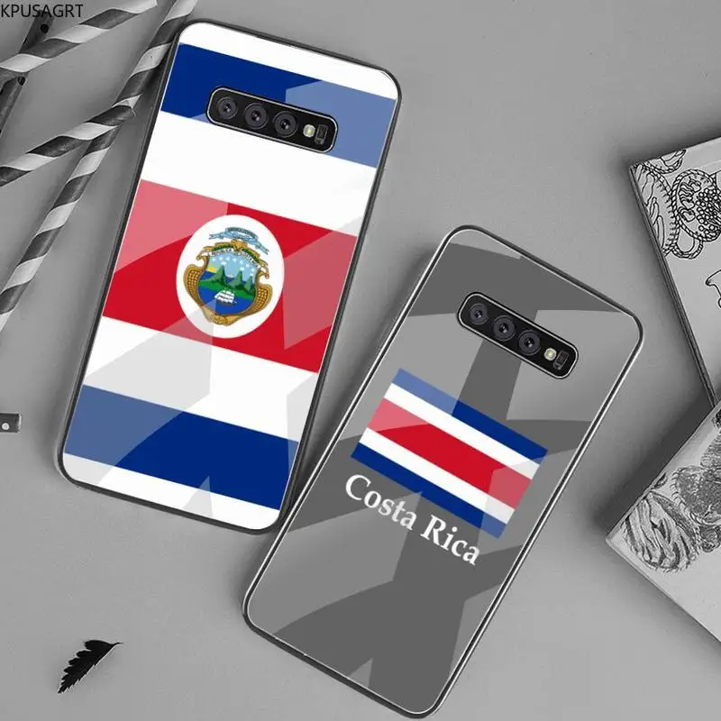 

KPUSAGRT Costa Rica flag Phone Case Tempered Glass For Samsung S20 Plus S7 S8 S9 S10 Plus Note 8 9 10 Plus