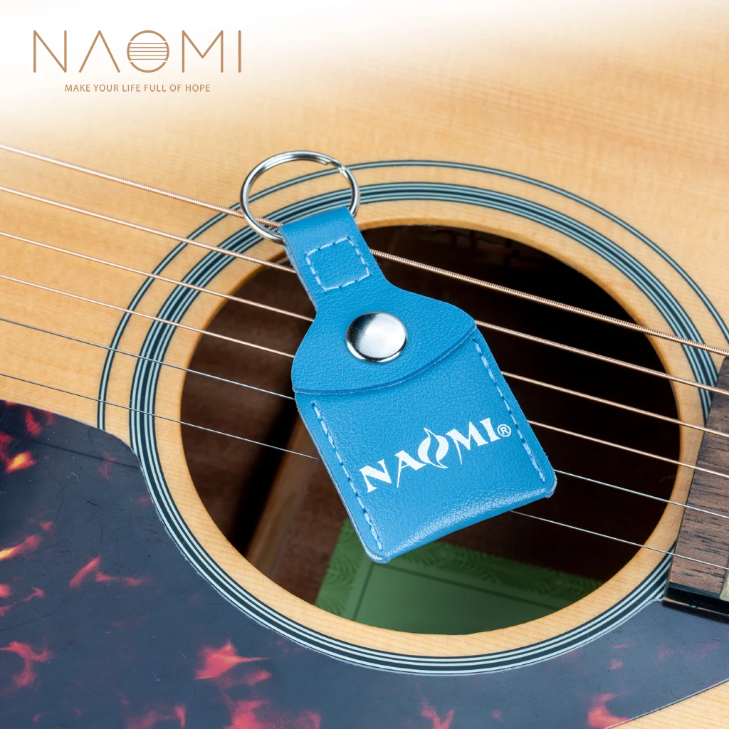 

Naomi Guitar Picks Faux Leather Key Chain Style Bass Guitar Picks Plectrums Holder Holder Case Bottle Type 3 Free Guitar Picks