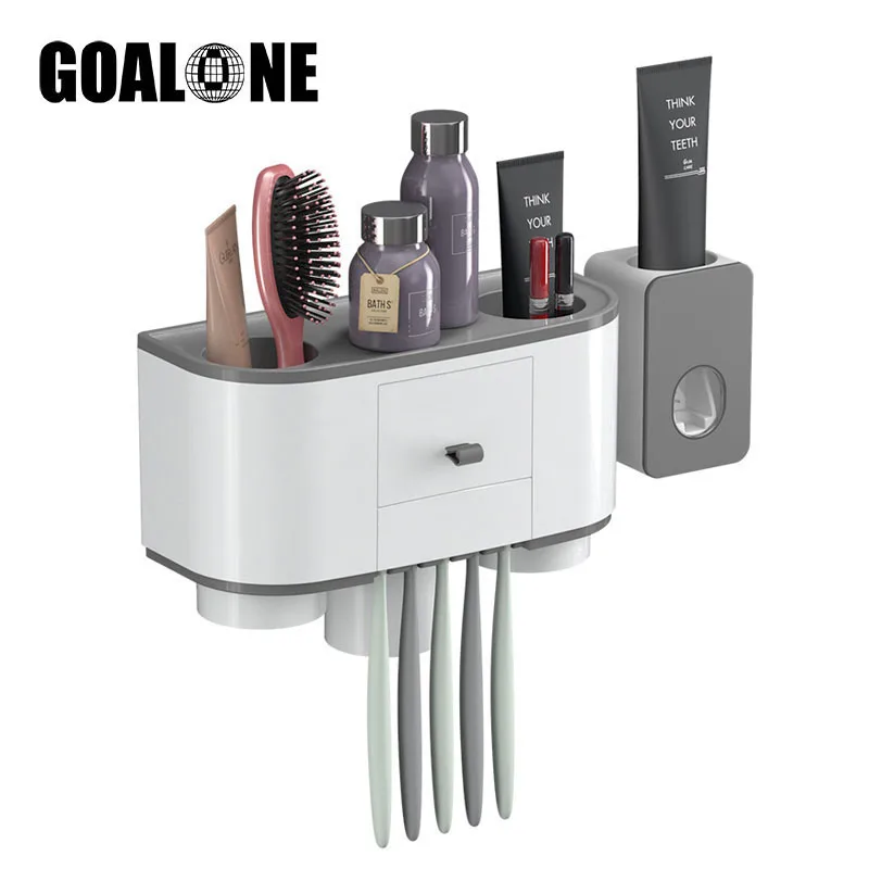 Настенный держатель для зубной щетки автоматический дозатор пасты с чашкой