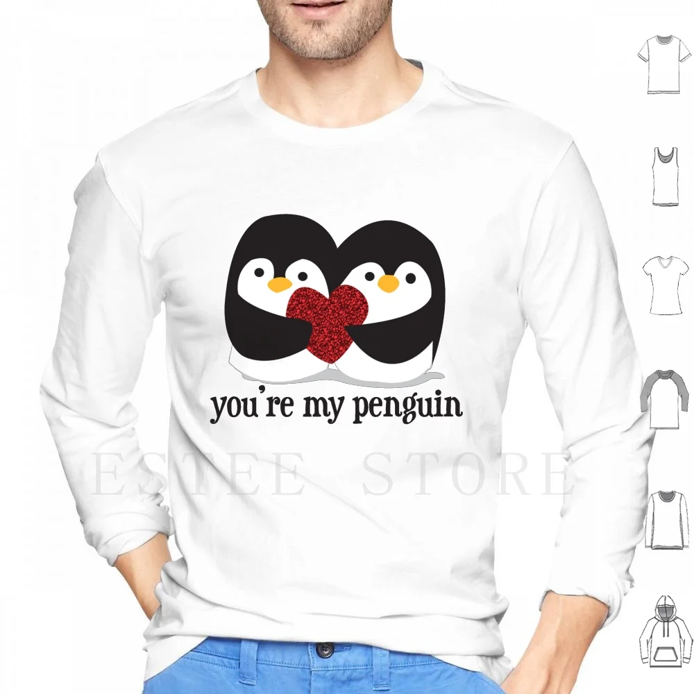 

You're My Penguin Hoodies Long Sleeve Youre My Penguin Penguins Penguin Love Love Quote Meant To Be Sparkly Heart Red
