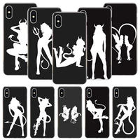 angel and devil sexy girl phone case for iphone 11 12 13 pro xs xr x max 7 8 6 6s plus mini 5 se pattern customized coque cove