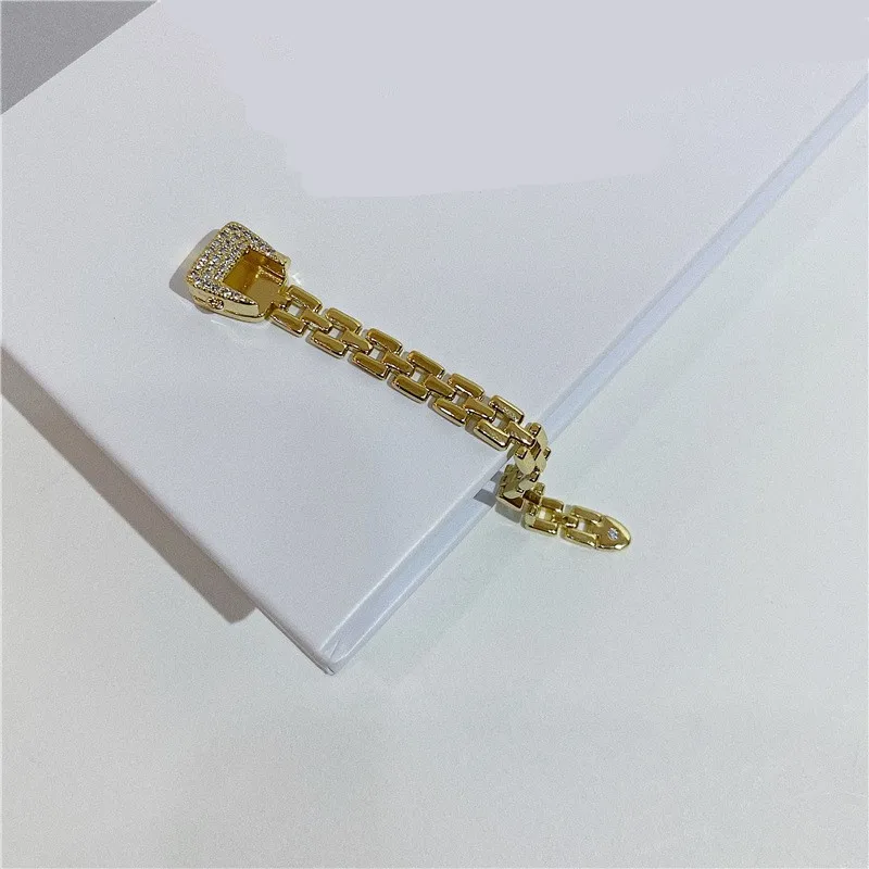 Crystal Bling Zircon Belt Buckle Rings Metal Adjustable Chain Ring Luxury Statement Finger for Women Fashion Jewelry Gifts | Украшения и