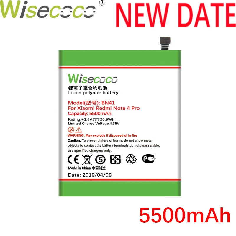 Wisecoco BN41 BN31 BM39 BN47 высококачественный аккумулятор для Xiao mi Note 4 Pro mi 5X mi 5X Note 5A mi 6 Red mi 6 Pro/mi A2 phone