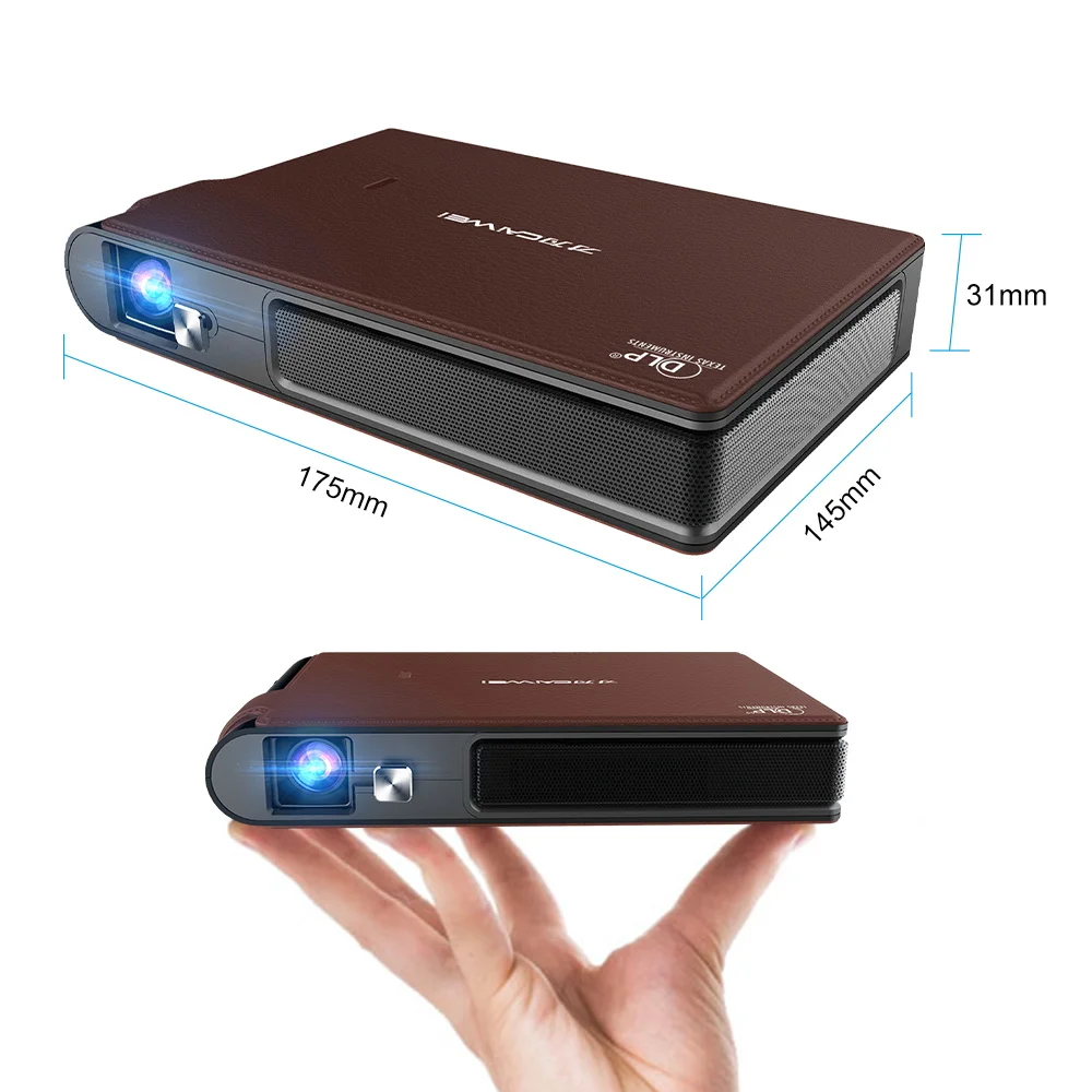 

CAIWEI S6W 3600 Lumens Pocket Wifi Mini HD DLP Battery Support 1080P Airplay 3D, Small Wireless Portable Pico LED Projector