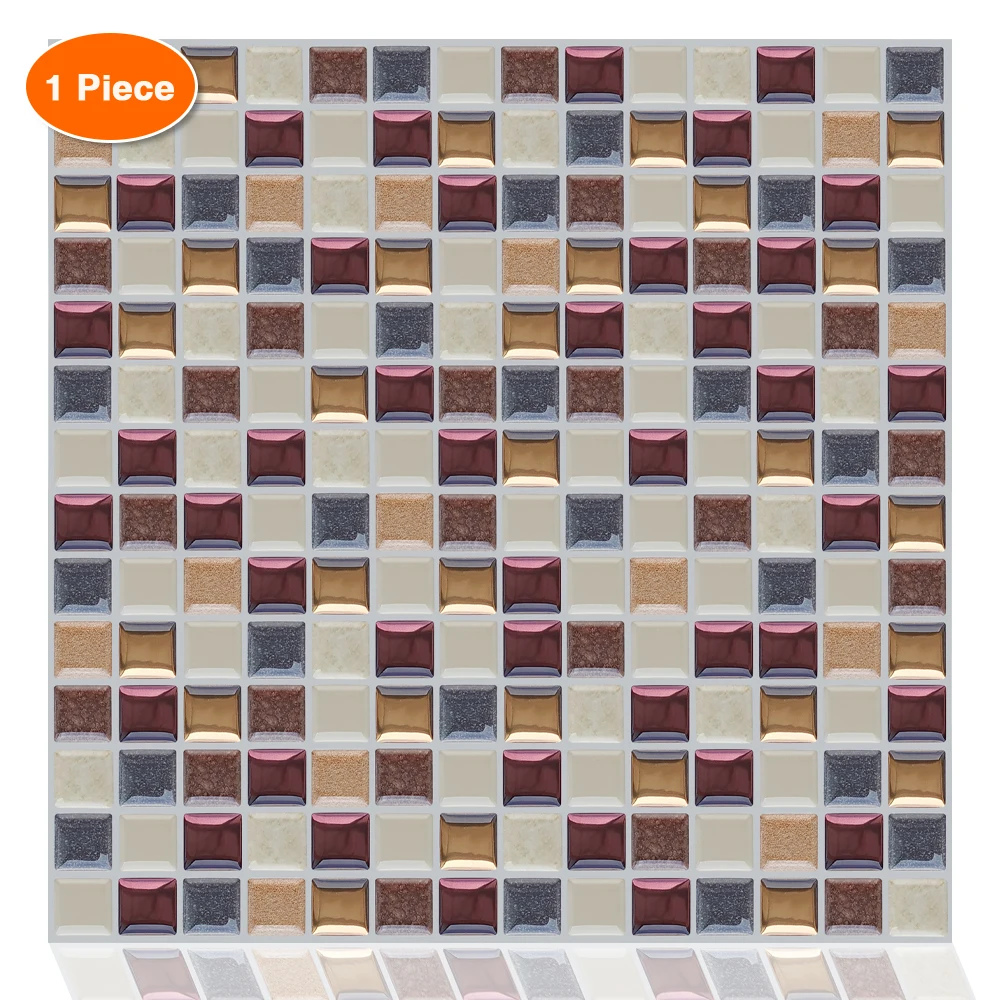 

Fancytiles Waterproof Self Adhesive 3D Mosaic Wall Decal peel and stick vinyl tile kitchen backsplash