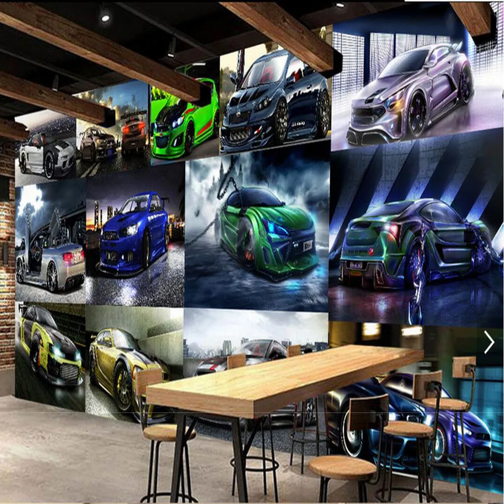 HD фото роспись Sportscar обои для гостиной ТВ фон кафе бар K TV настенное Искусство