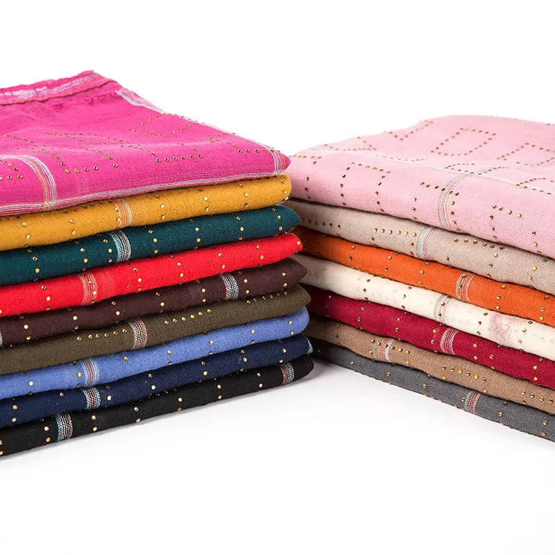 Модная исламская женская шаль с золотыми морщинами хиджабы шарфы Арабский Дубай