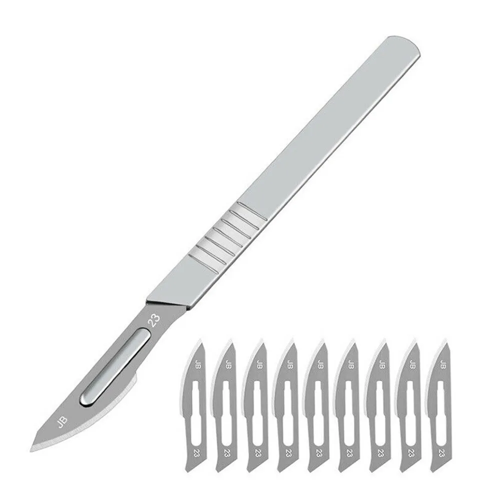 

20pc Carbon Steel Scalpel Blades + 2pc Handle DIY Cutting PCB Repair Hand Tools Carbon Steel Blad Stainless Steel Handle Quality