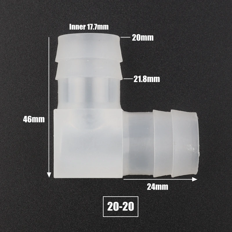20-20 Elbow NuoNuoWell, 5 шт., 4 мм-20 мм, ПП, одинаковый диаметр, 90 градусов, локоть, соединители для аквариума, аэратор, фитинги, воздушный насос, пагода, шланговые соединения - Цвет: 20-20 Elbow