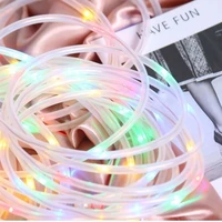 led solar garden lights rope string lights outdoor solar powered strip christmas fairy light party decoration lamp waterproof
