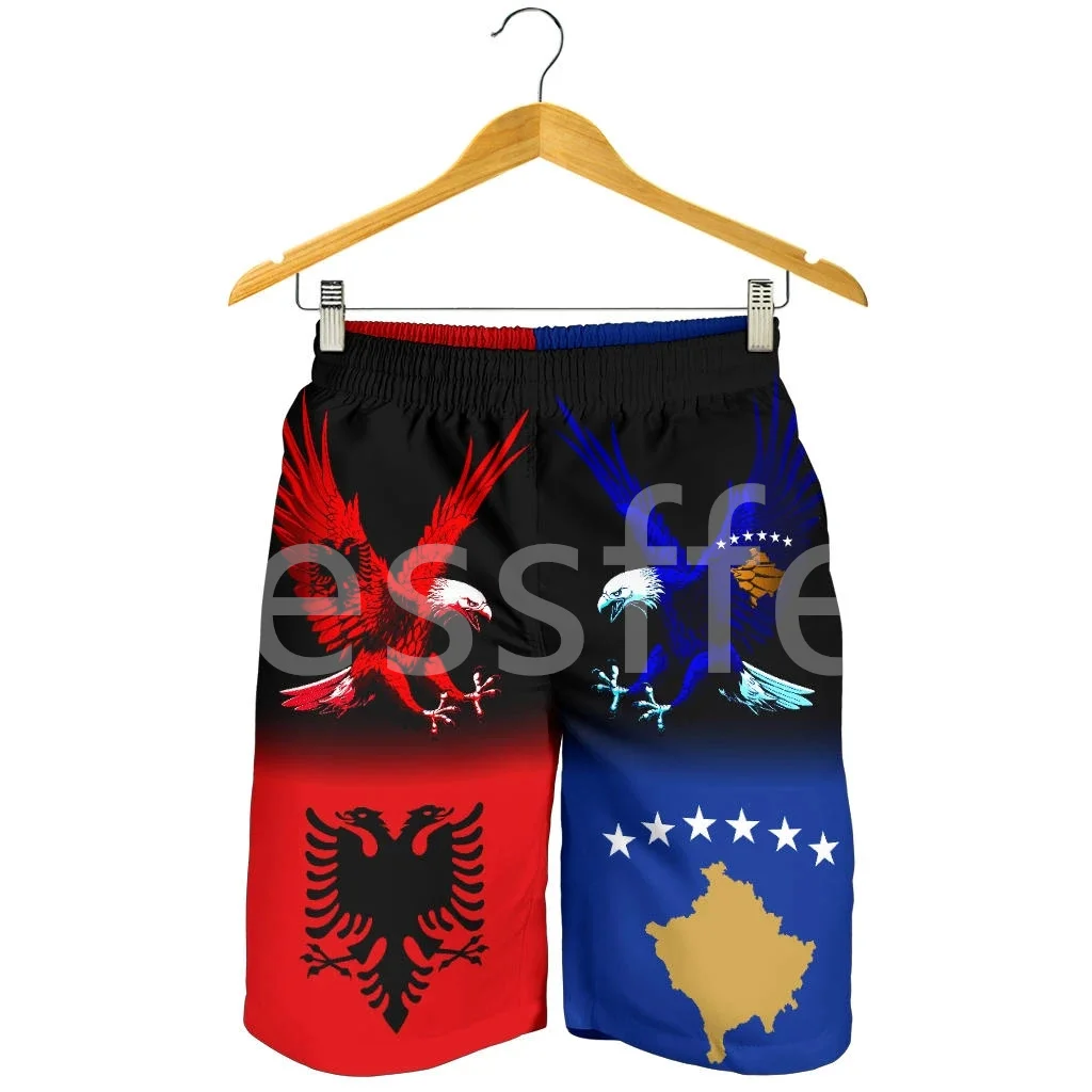 

Tessffel Newest Country Flag Retro Albania Symbol Tattoo NewFashion Men/Women 3DPrint Summer Streetwear Beach Shorts Pants A-2