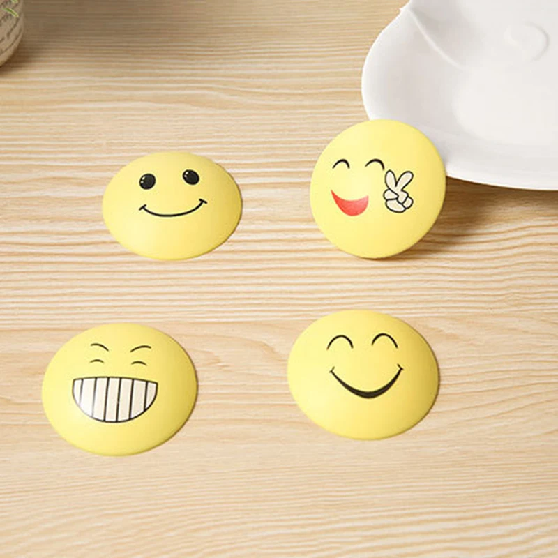 Настенные утолщенные бесшумные наклейки на дверь с улыбающимся лицом резиновая