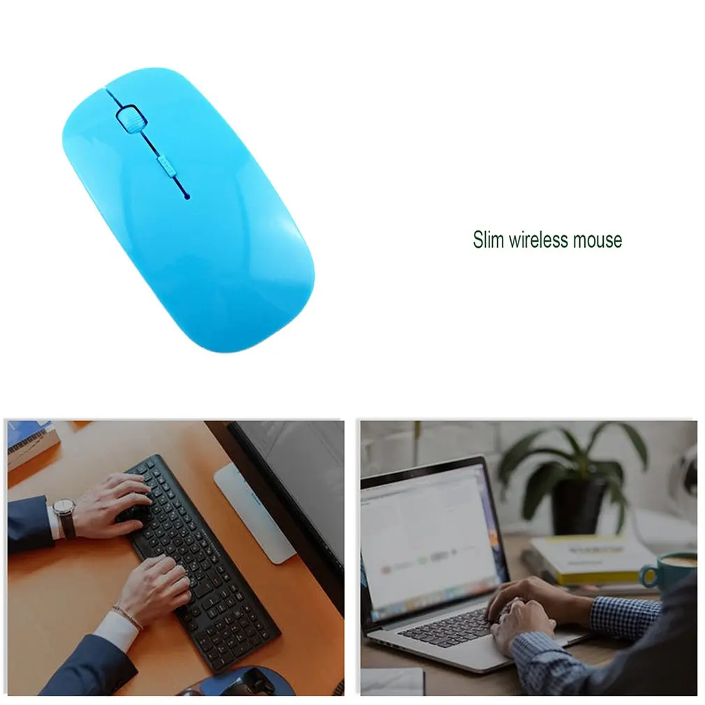 

Ultra Thin USB 2.4Ghz Wireless Mouse Optical Gaming Slim Receiver Computer For Apple Laptop Power Switch Mice