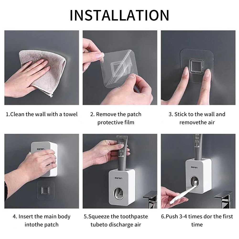 

Creative Wall Mount Automatic Toothpaste Dispenser Waterproof Lazy Toothpaste Squeezer Toothbrush Holder Bathroom Accessories