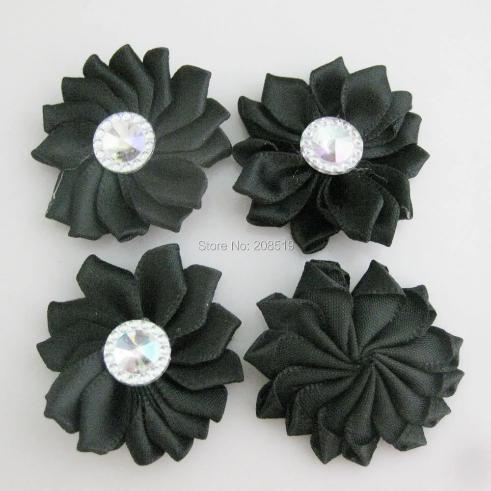 Атласная лента с розетками CRNNVG 50 шт./лот около 3 5 см цветы акрилом для украшения
