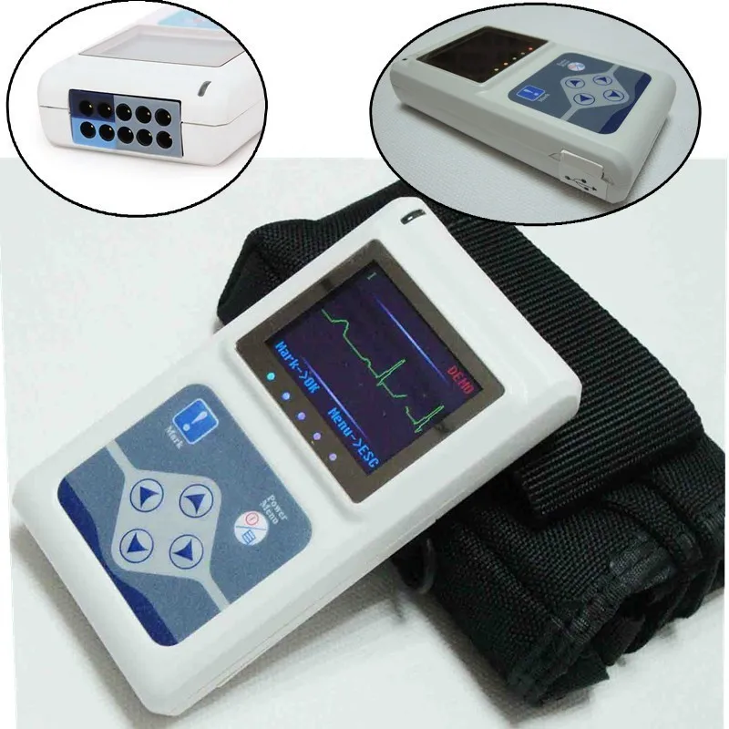 Аксессуары или TLC9803 24H динамический ЭКГ Holter аппарат 3 свинцовый электрокардиограф