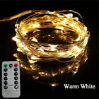 Светодиодная гирлянсветильник с дистанционным управлением, 100 светодиодов, 10 м, РождествоСвадьбаВечеринкафотосвет, водонепроницаемая Праздничная светодиодная гирлянда