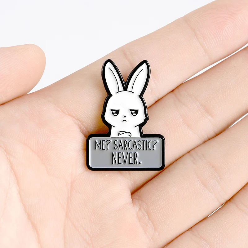 Эмалированная брошь Sarcastic Rabbit брошка для одежды нагрудная сумка мультяшный