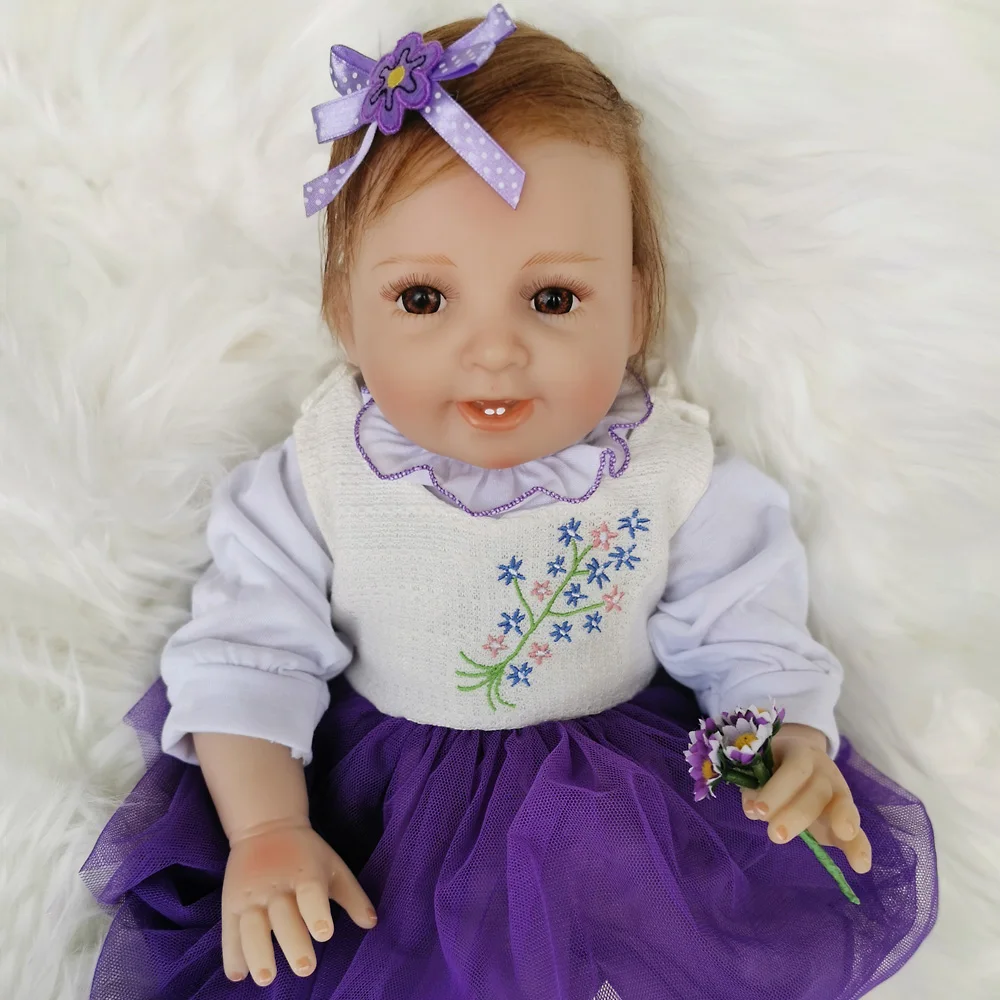 22 дюймов Мягкие силиконовые куклы Reborn Baby Реалистичная кукла-новорожденный кукла