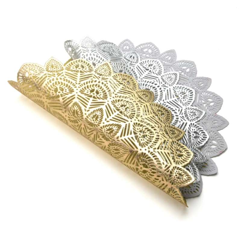 

Pressed Vinyl Metallic Placemats Table Mats Coaster for Dinning Table Home Wedding Accent Centerpiece Placemat Decor