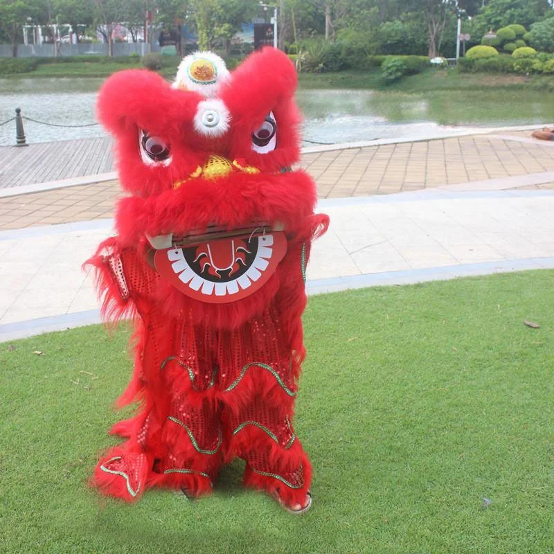 

14 Inch Lion Dance Chinese Traditional Mascot Costume Family Props Dress Up Cultural Party Carnival