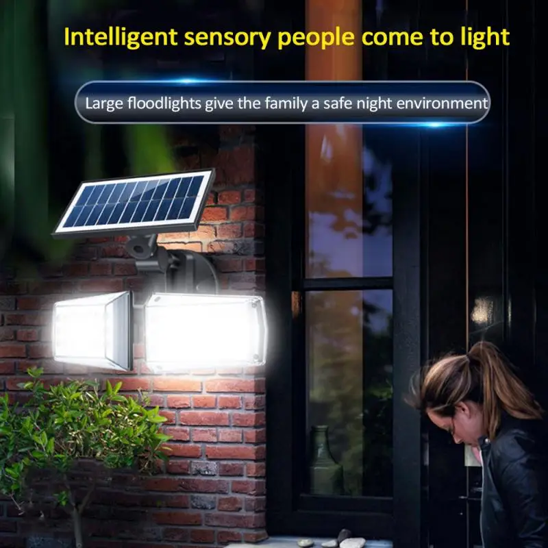 20 Вт 42LED/80COB двусторонний солнечный светильник IP65 водонепроницаемый настенный светильник радиолокационный СВЧ индукционный светильник roatable наружный садовый светильник