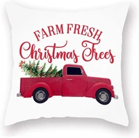 smilyard xmas red truck throw pillow covers farm fresh christmas trees decorative farmhouse outdoor merry christmas pillow cases