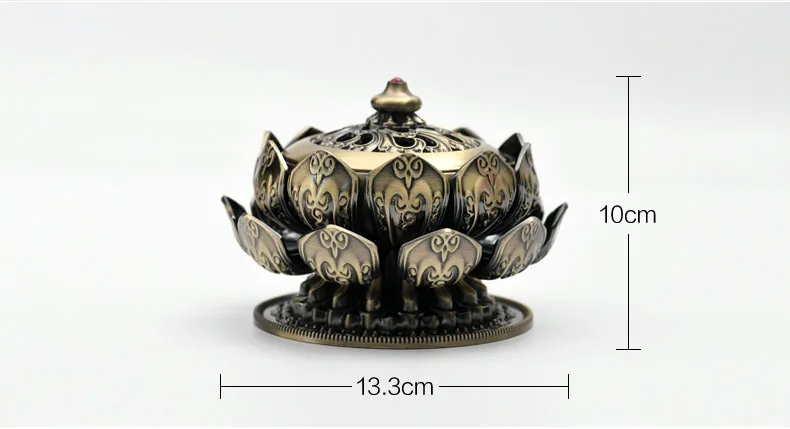 

Antique Lotus Flower Incense Burner Buddha Holder Metal Reverse Incense Burner Tibetan Smoke Incensario Decoration Zen AD50IB