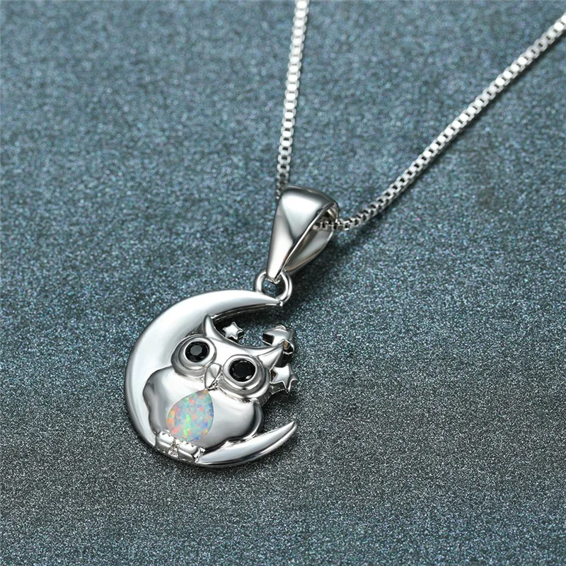 Роскошные женские туфли лодочки синий Опаловый Кулон Колье Бохо серебро Цвет