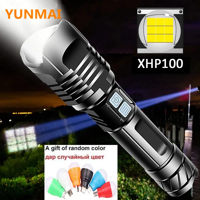XHP100 самый мощный светодиодный фонарик портативный ультра XHP90 USB Перезаряжаемый