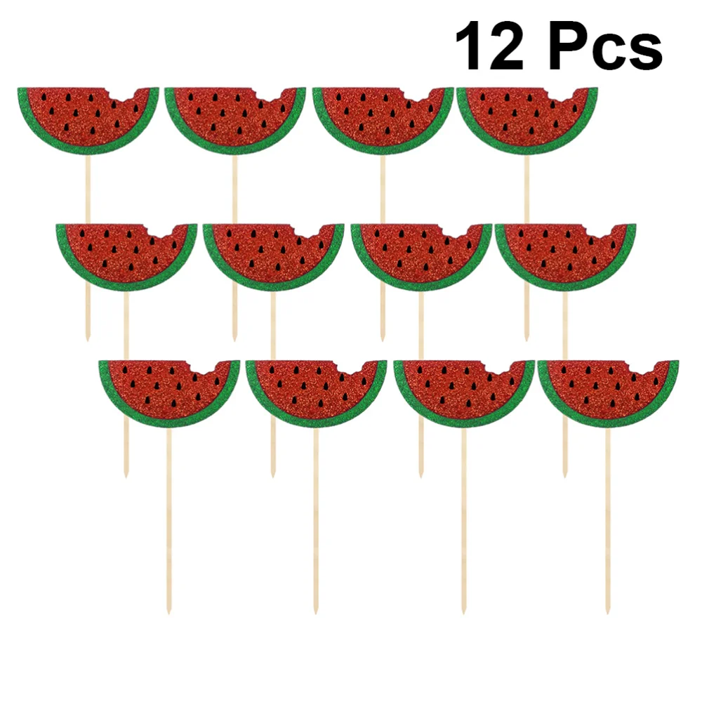 12 шт в 1 мешок Фрукты Арбуз вставка тег торт топперы капкейки вечерние украшения