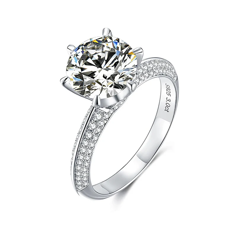 

Silver Plated Platinum Moissan Diamond Ring for Women 210305-09